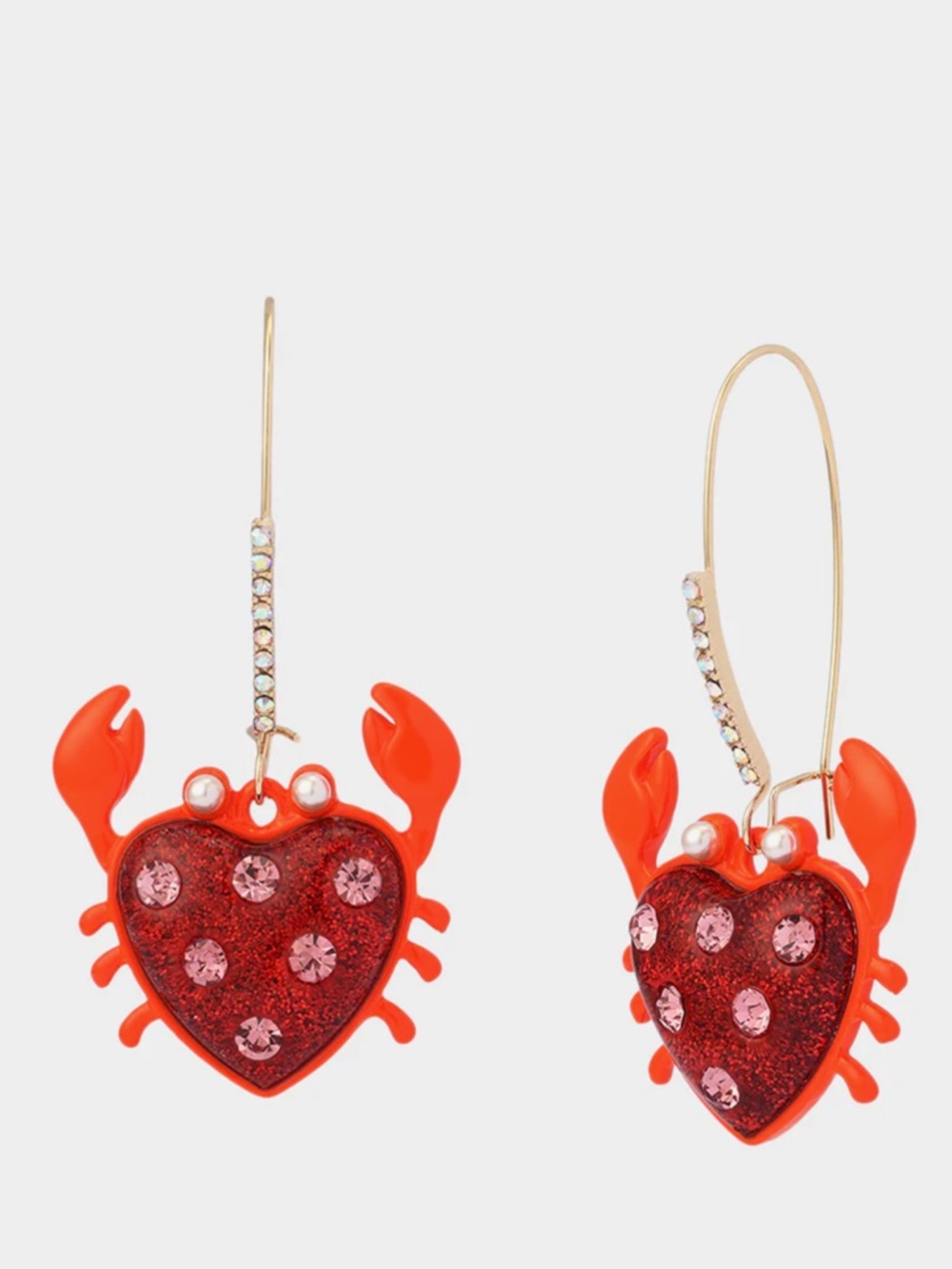 Betsey Johnson Sea Life Crab Drop Earrings New